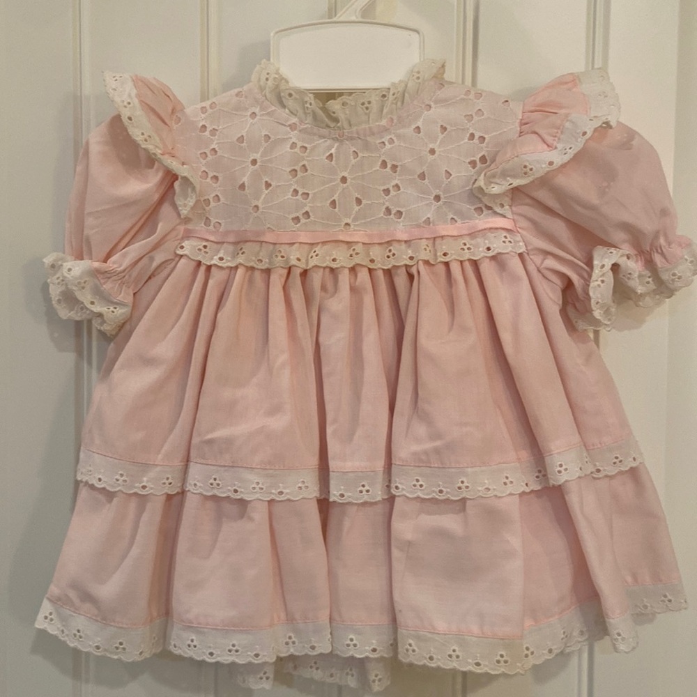 Pale pink and white dress by Dorissa II.